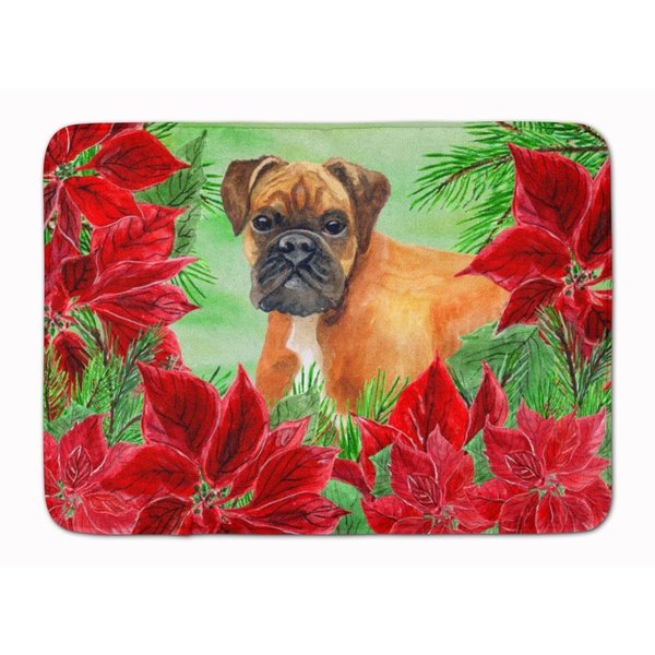 Carolines Treasures German Boxer Poinsettas Machine Washable Memory Foam Mat CK1289RUG